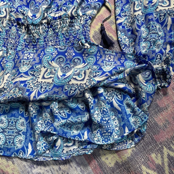 Parker Women's Maeve Mini Dress Drop Waist Long Sleeves In Glacius Brocatto - Picture 12 of 16